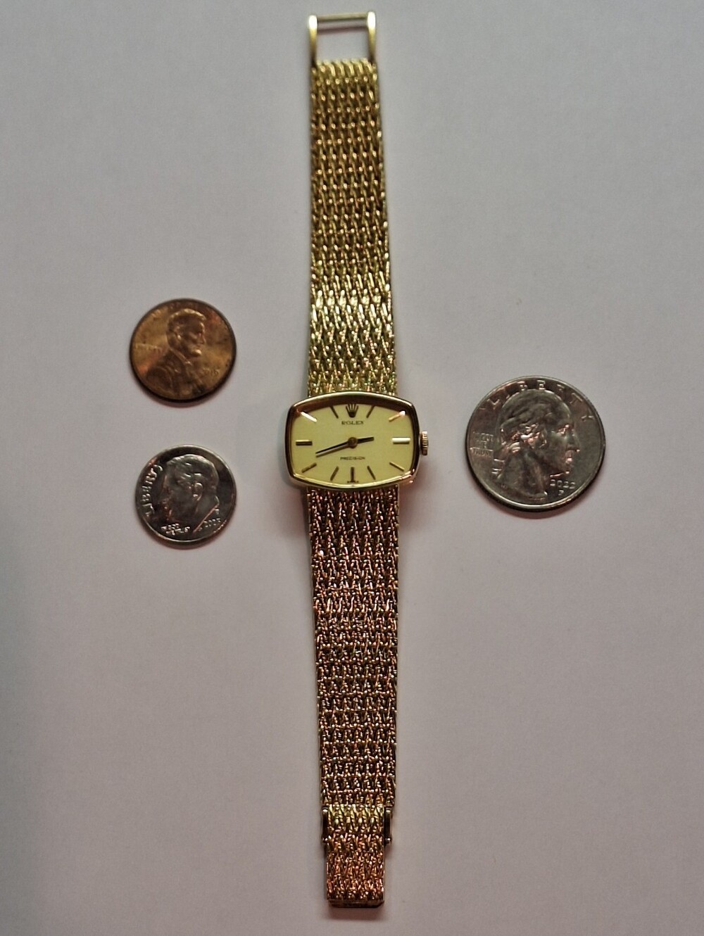 VINTAGE~ROLEX~LADIES DRESS WATCH~PRECISION~SOLID 18K YELLOW GOLD~GREAT CONDITION - Picture 16 of 16